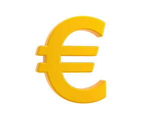 Gold Euro sign on a black background, 3D render, glossy with subtle highlights