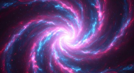 Fototapeta premium Cosmic Spiral Galaxy: Vivid Pink Blue Nebula Starfield Vortex, Deep Space Phenomenon