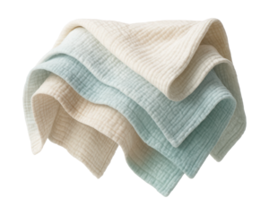 A soft, breathable multi-layered gauze blanket, perfect for a coastal nursery.