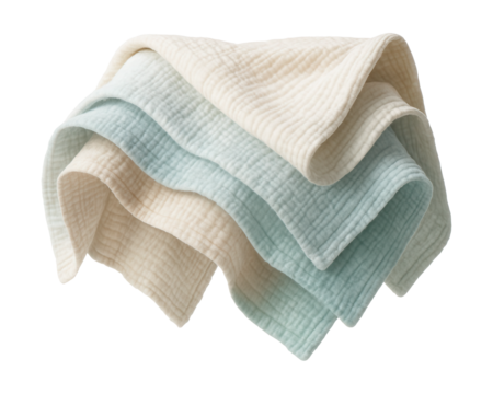A soft, breathable multi-layered gauze blanket, perfect for a coastal nursery.
