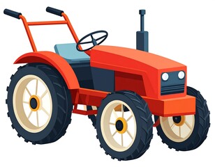 Red farm tractor illustration