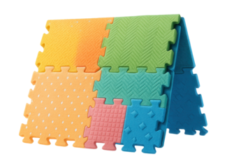 Foldable interlocking puzzle mat for easy storage, perfect for living rooms or family