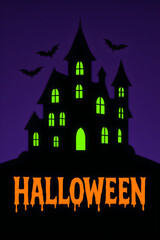 halloween background with house