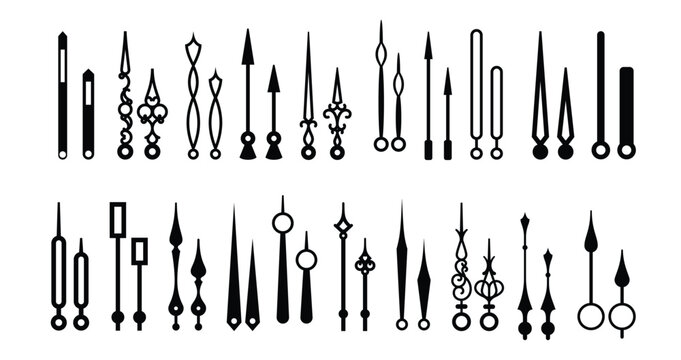 retro clock hands hand watch pointer or arrows