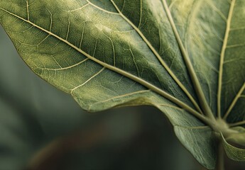 Close-up of a large, textured leaf