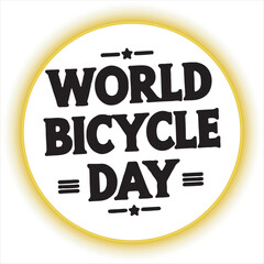 World Bicycle Day Typography Design,
Vintage World Bicycle Day Vector Art
