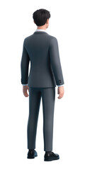 Gray Business Suit with Transparent Background, 3D Realism Professional Asset