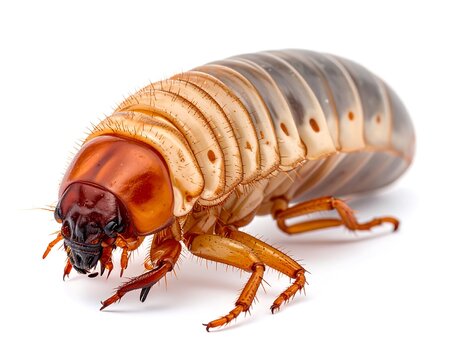 Close-up of a segmented grub