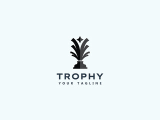 Trophy logo design vector template 
