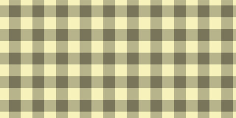 Seamless checkered gingham pattern in muted earthy tones of beige and olive green for a classic textile background
