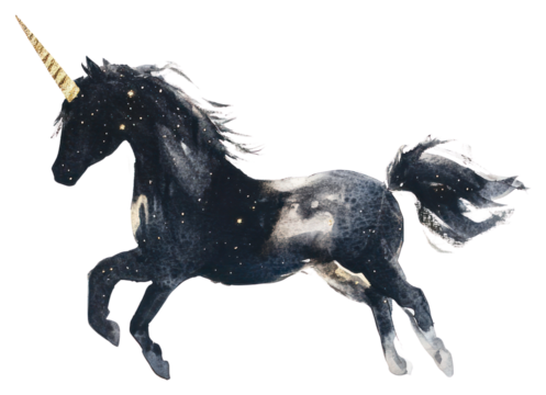 PNG Black color cute unicorn animal illustration stallion.
