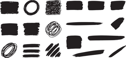 Expressive black brush strokes and shapes for adding artistic accents to your designs, perfect for modern branding and creative projects