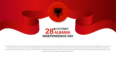 Albania Independence Day Banner – 28 October Celebration Design