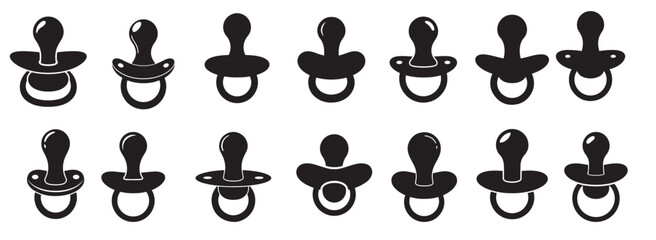 pacifier silhouette white background vector illustration