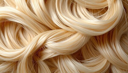 Blonde, flowing hair fills the frame with soft, silky texture