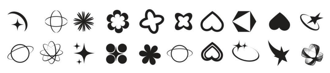  retro futuristic elements for design big collection