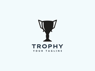 Trophy logo design vector template 