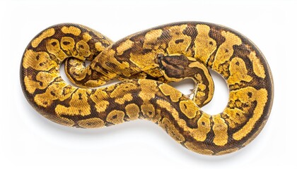 Fototapeta premium Ball Python, coiled, detailed pattern