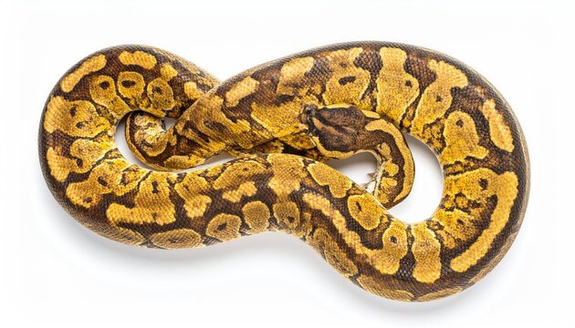 Ball Python, coiled, detailed pattern