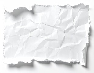 Obraz premium Crumpled white paper scrap with torn edges