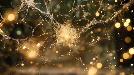 Abstract Network of Light Representing Economic Interdependence