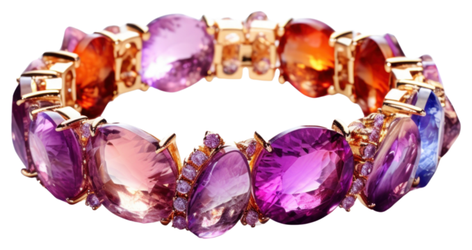 PNG Bracelet gemstone amethyst jewelry.