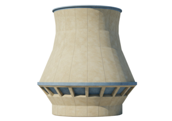 Isolated Nuclear Power Plant Cooling Tower, infrastructure engineering and architecture
