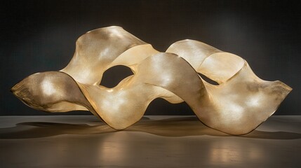 Abstract Sculpture of Interconnected Pathways with Flowing Curves