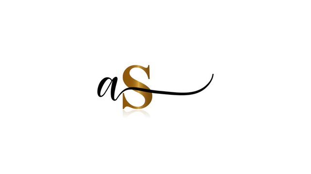 Elegant golden letter as small black letter a, isolated on white background
