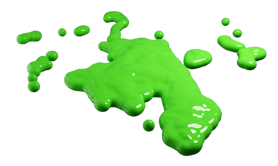 Green slime splash on a transparent background, isolated