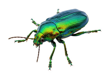 Isolated Iridescent Green Beetle, Vibrant Insect, Vivid Colors, Detailed Macro Shot, Nature Study