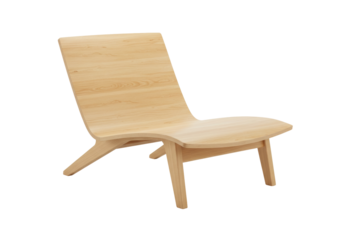 Isolated sculptural wooden lounge chair design for modern living room and patio areas