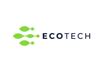 eco leaf nature logo. creative molecular neuron connection symbol icon design