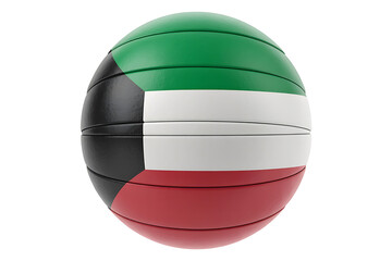 Spherical object displays the colors and design of a nation's flag, representing patriotism.