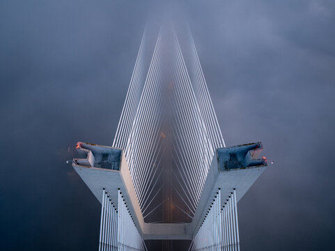 The Rędzin Bridge in Wrocław at Foggy Sunrise - Powered by Adobe