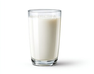 Clear glass tumbler filled with milk