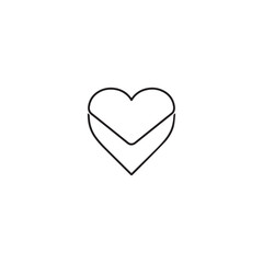 Vector art of stylized heart shape with a folded layer, representing love, affection, and hidden feelings