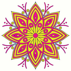 bold psychedelic patterns, bursting with neon pink