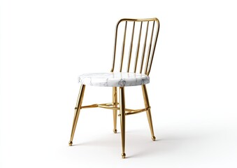 Gold-framed chair with white marble seat (2)