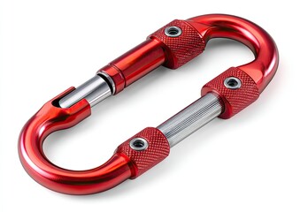 Red anodized aluminum carabiner