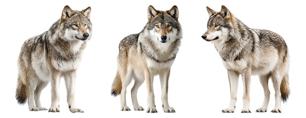 Wolf isolated on transparent background.