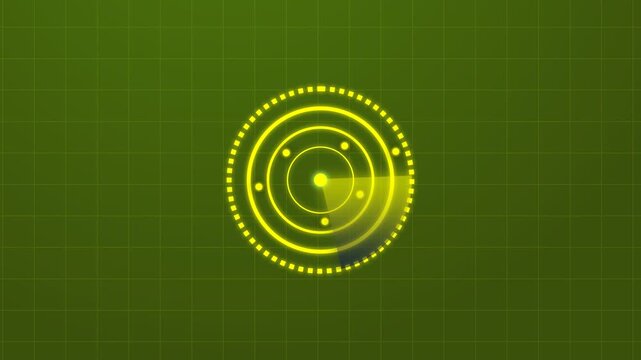 Sonar radar scanning screen animation on black background. Signal transmitted sonar radar. Radar point detect enemy position. hud icon. An air traffic control tower equipped with radar. High-tech rada
