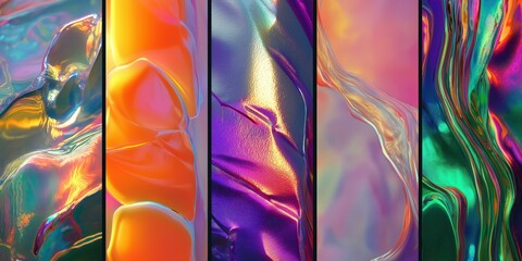 Vibrant Liquid Colors: An abstract composition of dazzling, liquid hues flows and blends together, creating a mesmerizing display of color and light.