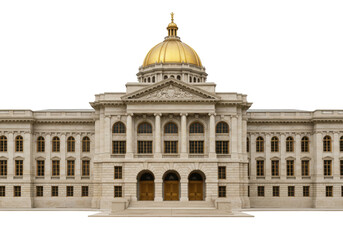 Obraz premium Isolated ornate state capitol building, landmark architecture in a classic civic design style