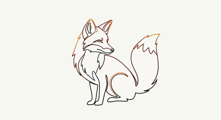 A simple, elegant line drawing of a fox looking over its shoulder.