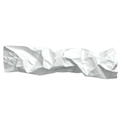 Close-up of a rectangular, crumpled piece of white paper against a black background