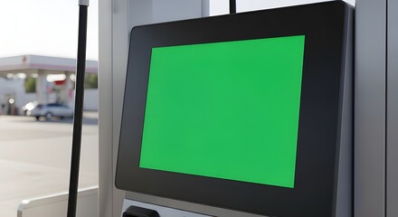 gas pump green screen display station