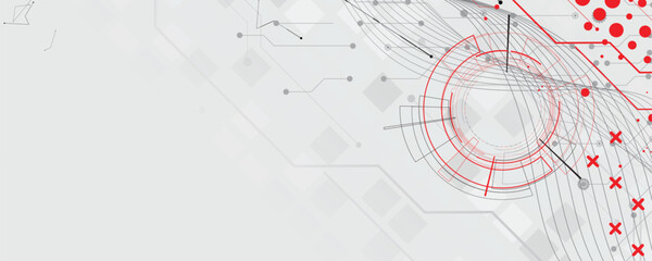 Scientific circle design with technical vector elements technology data background