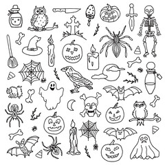 Fototapeta premium set of halloween icons, festival design, halloween icons set PNG collection, halloween design for web decoration