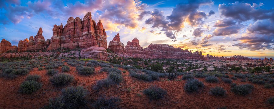 hiking near moab in canyonlands the needles in utah, usa